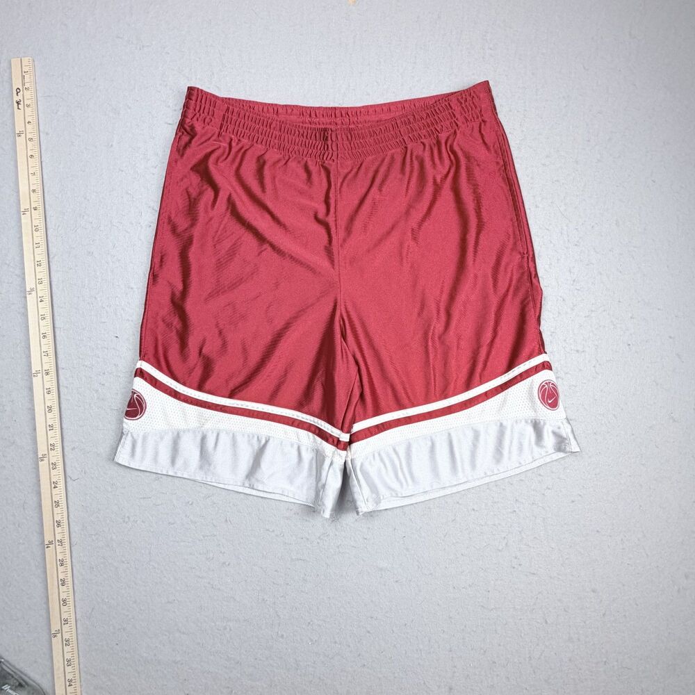 Vintage Nike Team Basketball Shorts Dazzle Red Men Medium Silky Shiny No String